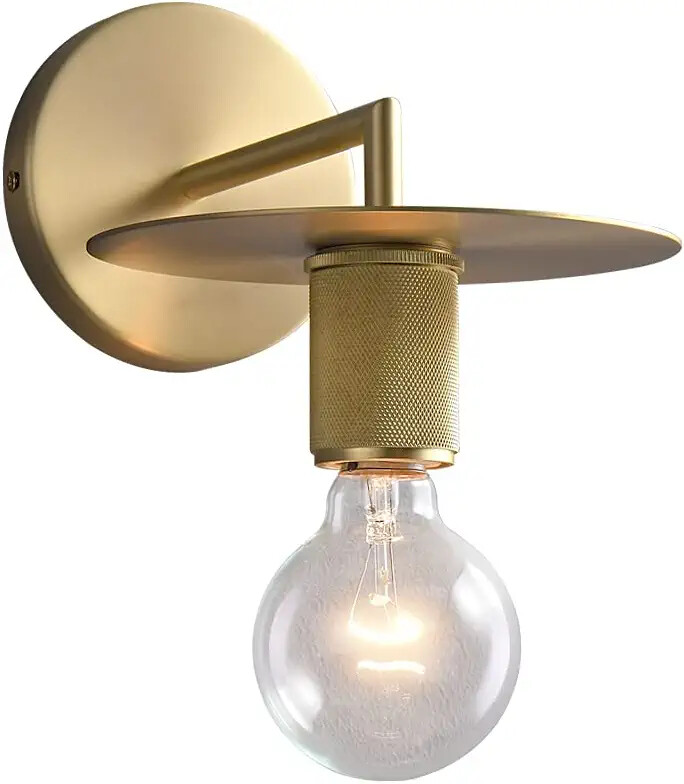 Gold / Brass Wall Lamp Sconce Light Fixture Hallway Decor Round Industrial