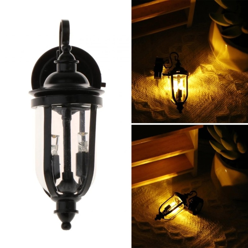Dollhouses Wall Sconce 1/12 Scale Miniature Wall Lamp Garden Lighting