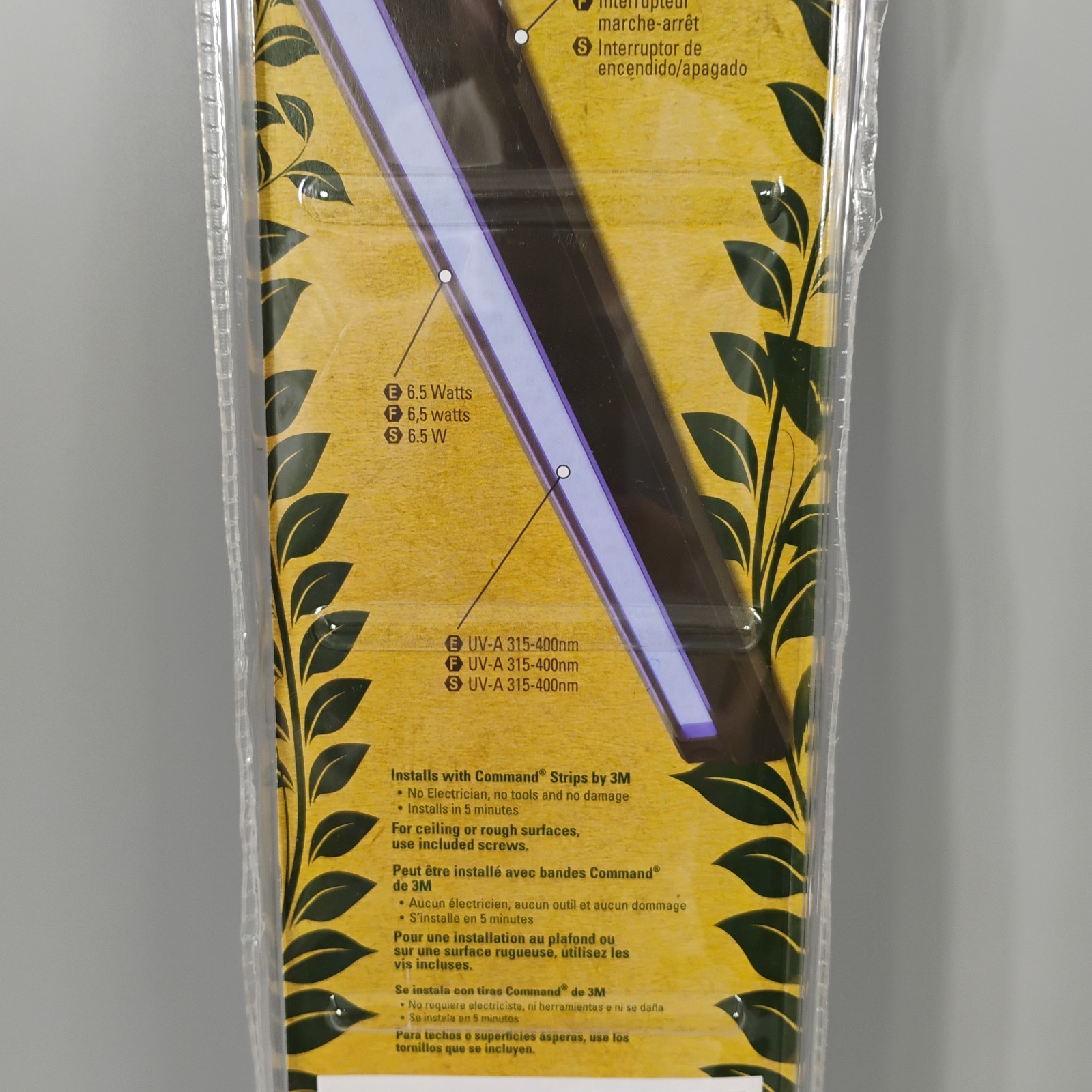 Good Earth Lighting 18″ LED Black Light Plug-In 5ft Cord Tape Mount NEW