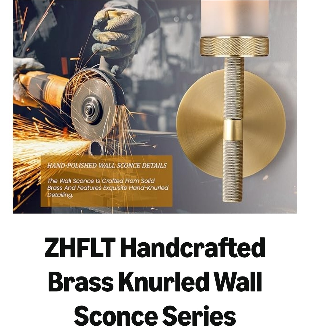20»Knurled Solid Brass Wall Sconces Set of 2,Premium Frosted Blown Glass Tube..