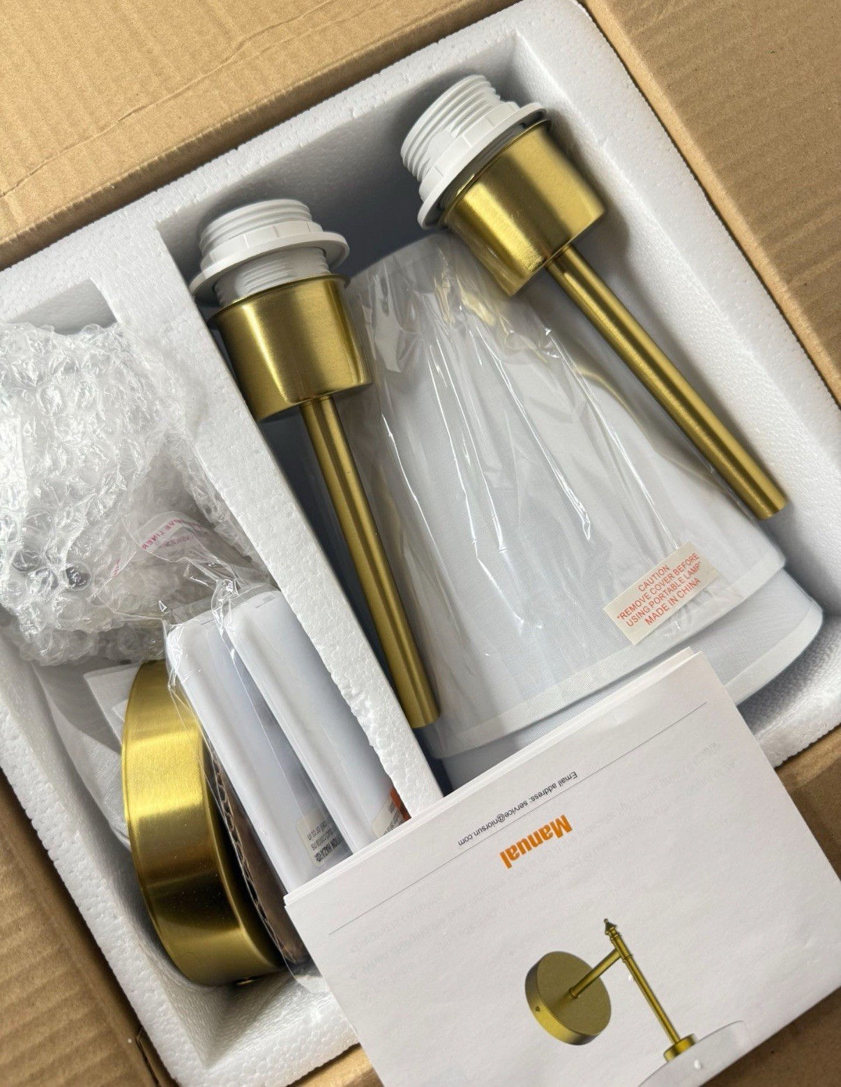 NIORSUN 14.5 inch Battery Operated Wall Sconce Set of 2,Gold Rechargeable Wall