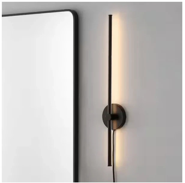 JONATHAN Y Lighting JYL7136A Anton 27″ Tall LED Plug-In Wall Light Bar – Black