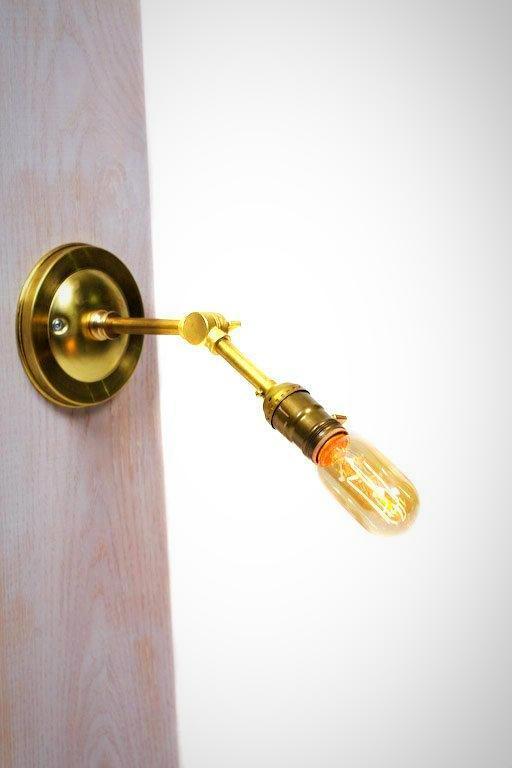 Adjustable Straight Arm Bare Bulb Vintage Style Paddle Key Sconce