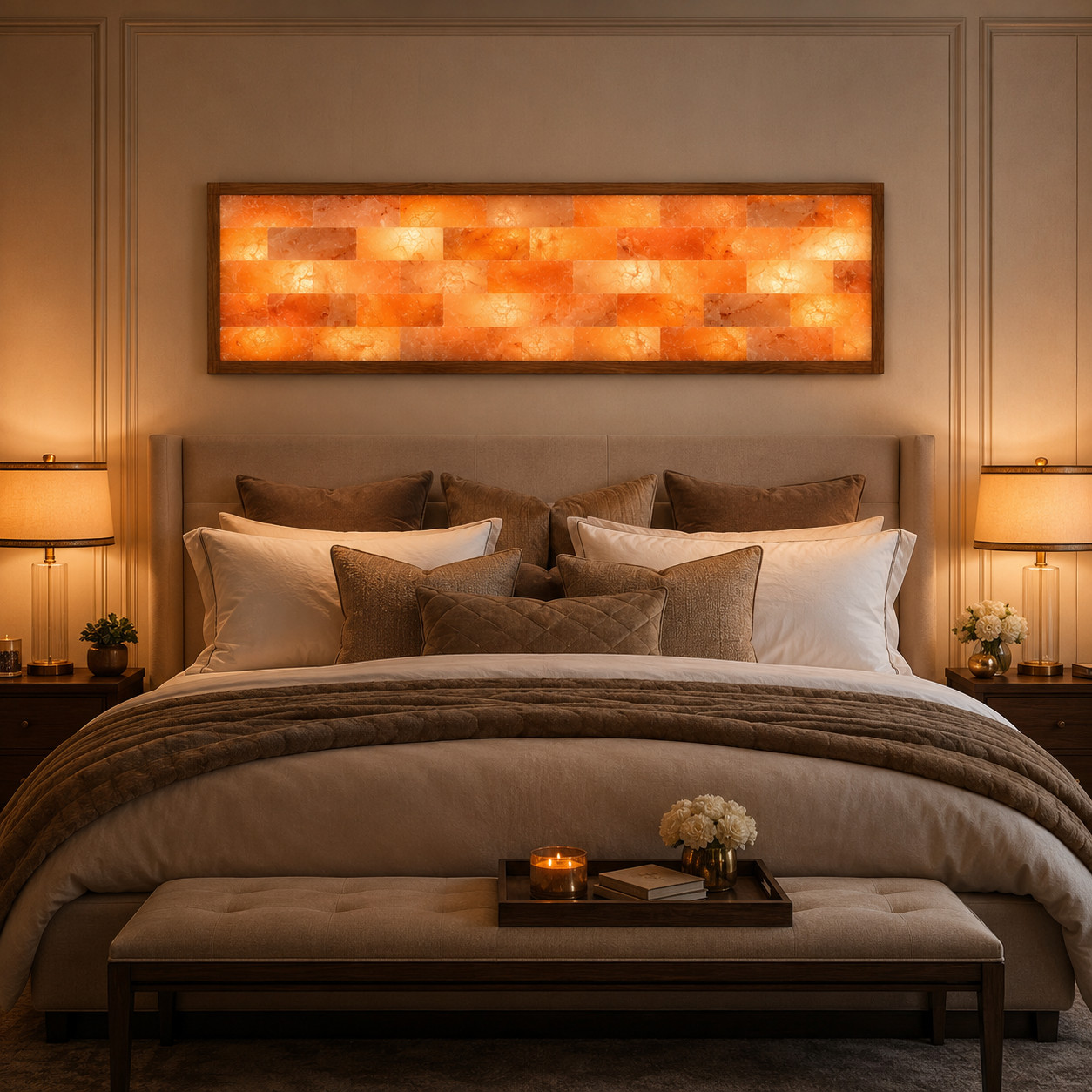 Himalayan Salt Wall Panel with LED Backlight, fully assembled 24»x60»