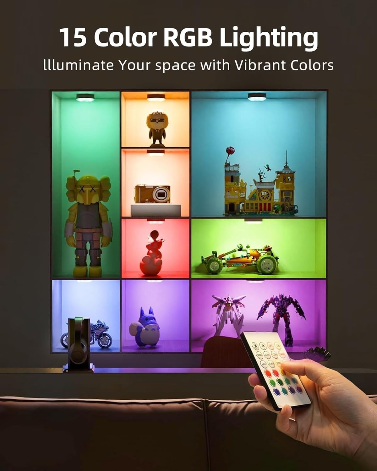 Dimmable Mini Puck Lights – 6-Pack Rechargeable & Magnetic with Remote Control