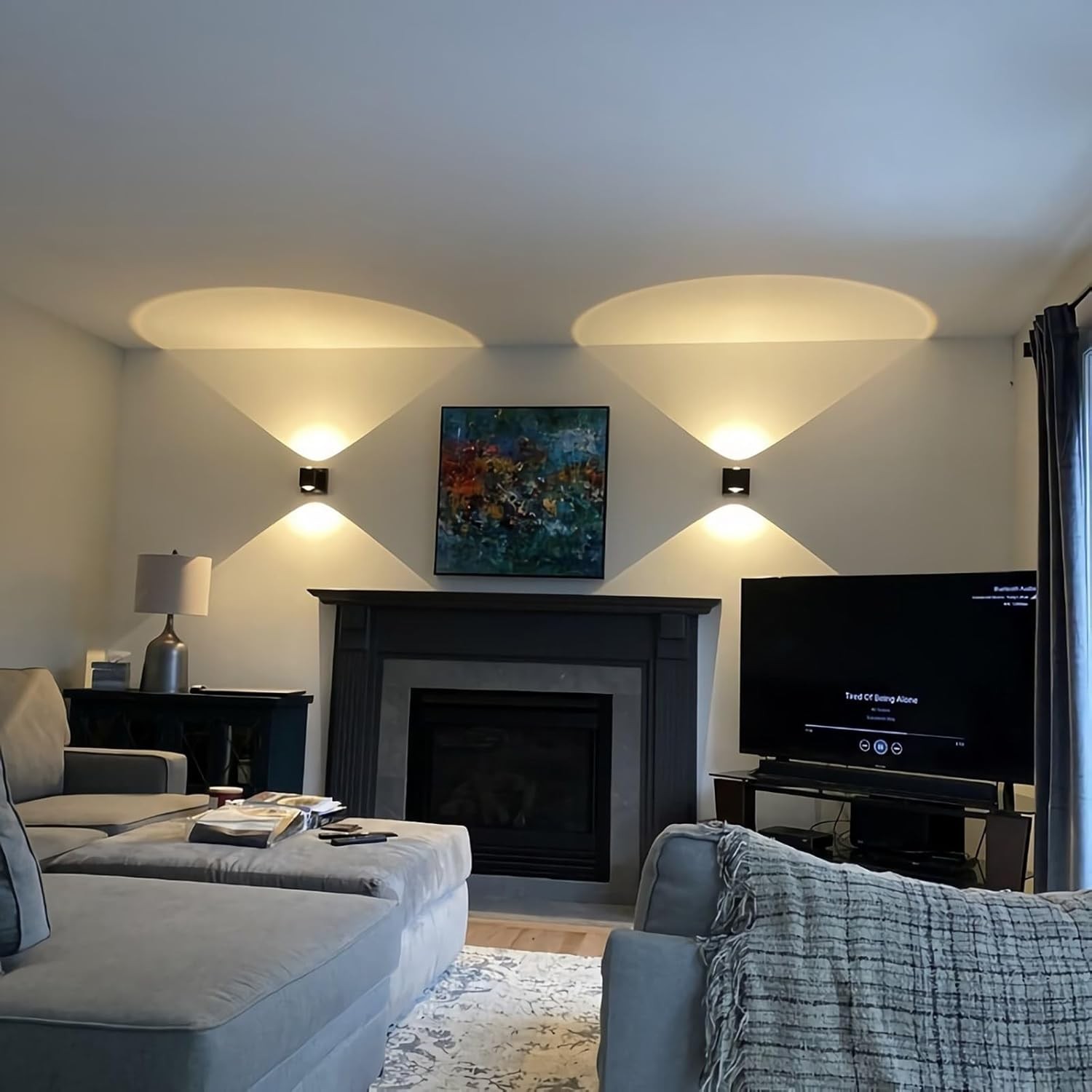 Modern LED Dimmable Wall Sconce – Black Up/Down Lighting for Home Spaces
