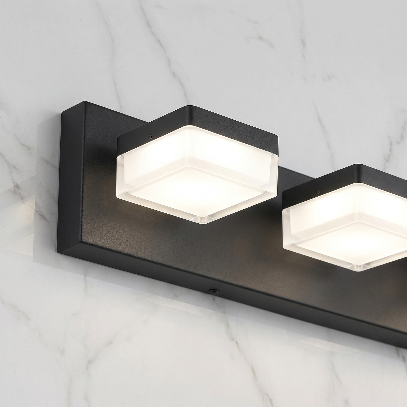 31» Vanity Light 5 Lights LED Bathroom Mirror Wall Sconce Matte Black Fixture