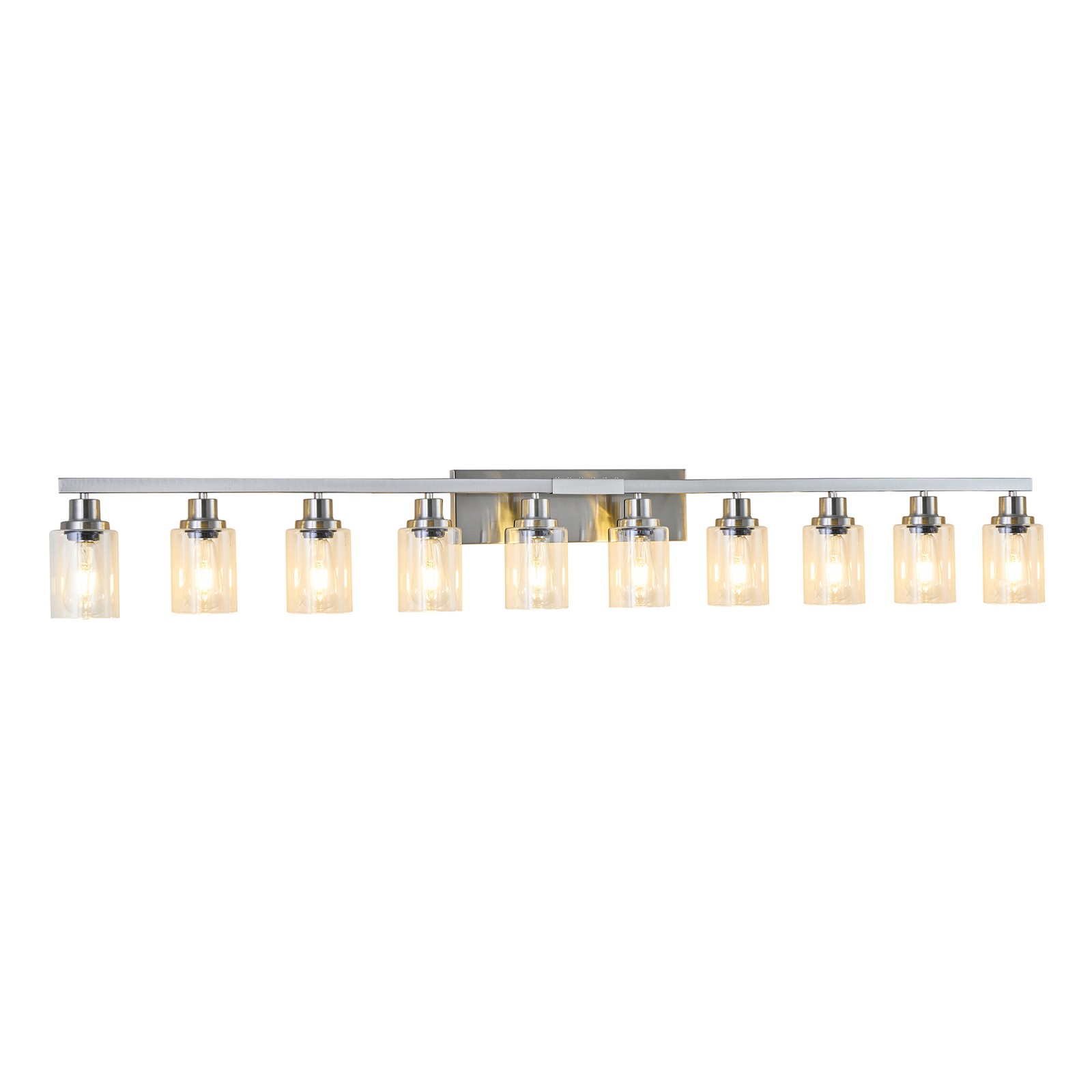 10 Lights 65″ LED Vanity Light Bathroom Mirror Wall Lamp Nickel Sconce Fixtures
