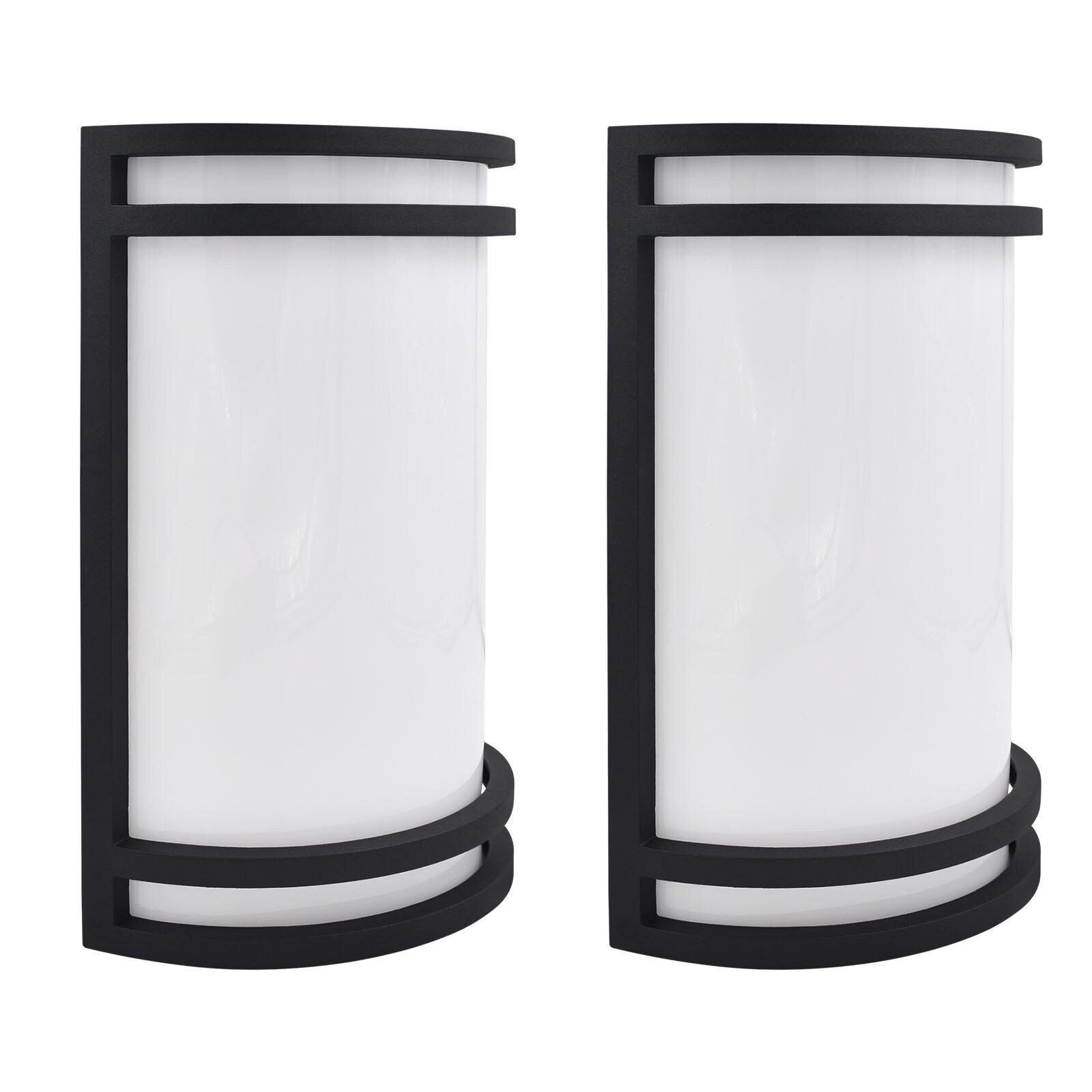 Luxrite LED Outdoor Wall Light 10in Aluminum 5CCT 2700K-5000K 15W IP54 2-Pack