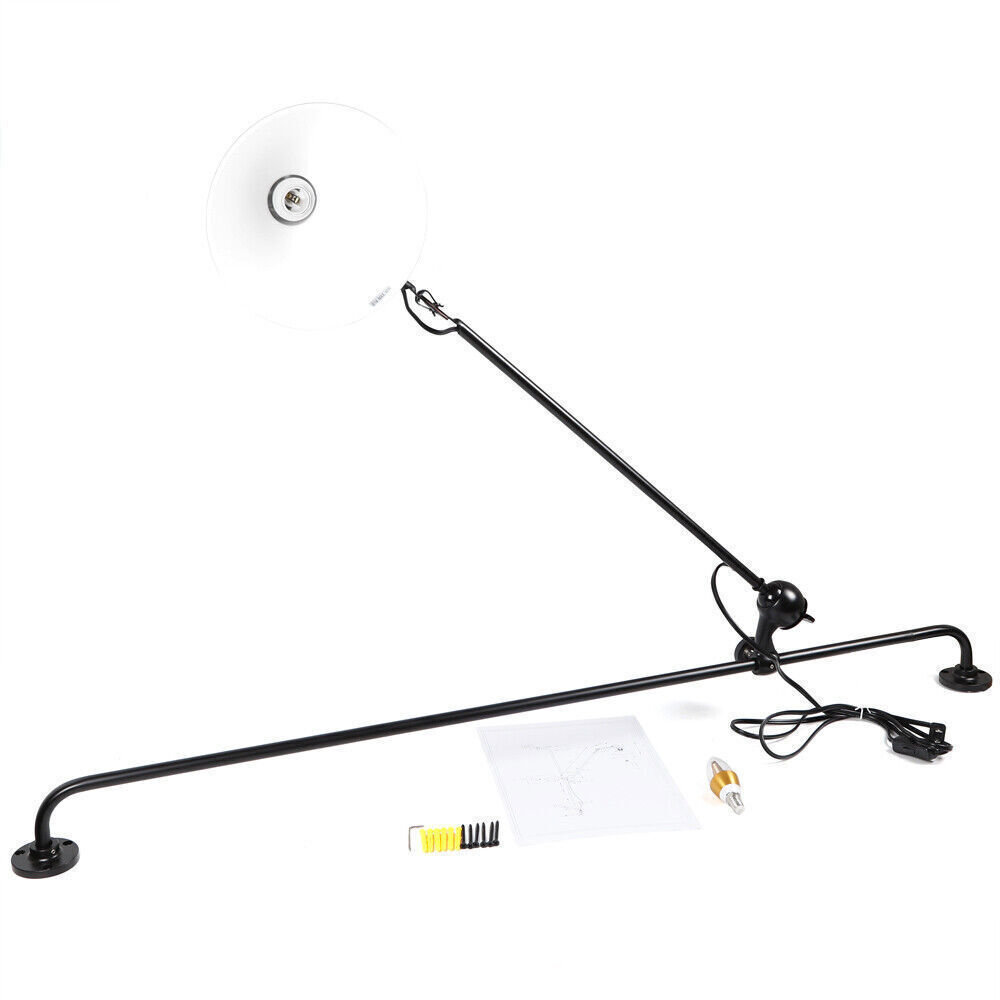 360° Swing Long Arm Wall Sconce Lamp Bedroom Bedside Lighting Fixture Adjustable
