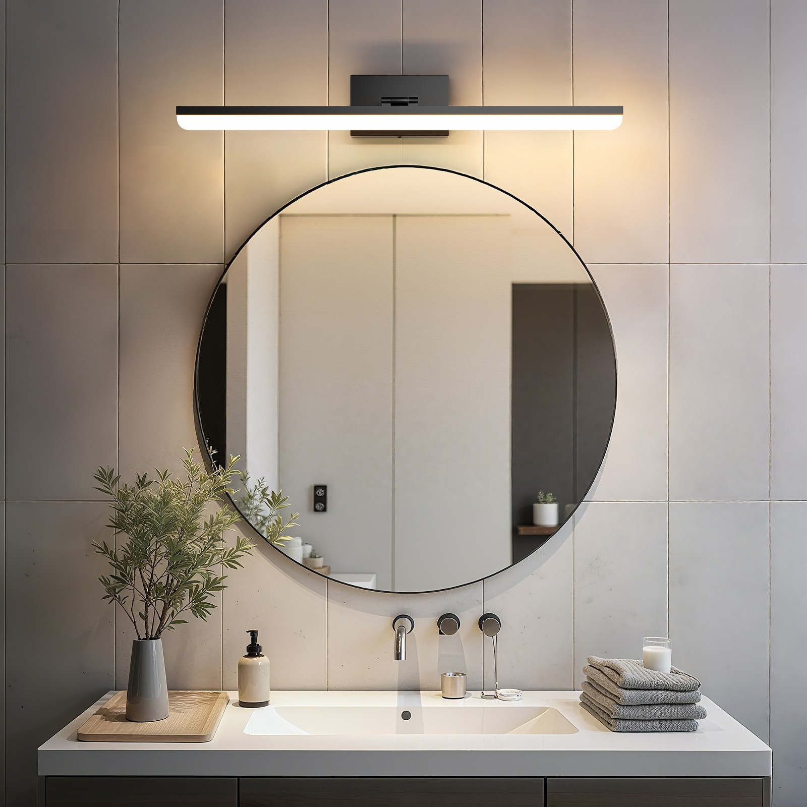 EDISHINE 43″ Dimmable LED Vanity Light, 3 Color Temperatures, 180° Adjustable