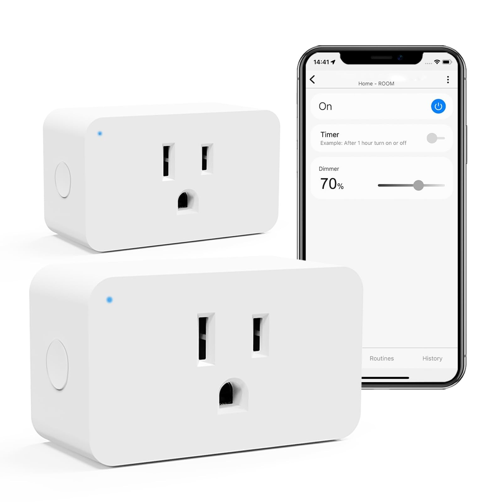 Zwave Dimmer Plug 800 Series 2 Pack, Dimmable Zwave Outlet Built-in Repeater …