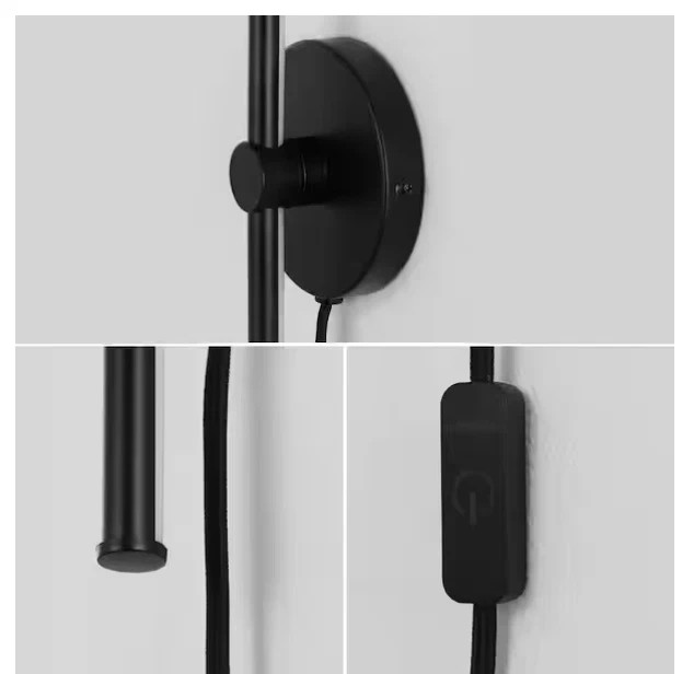 JONATHAN Y Lighting JYL7136A Anton 27″ Tall LED Plug-In Wall Light Bar – Black
