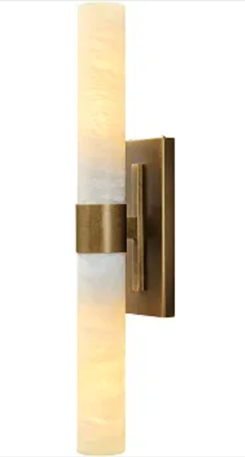 Natural Alabaster Modern Bronze Marble Sconce Vintage Indoor Vanity Wall Light