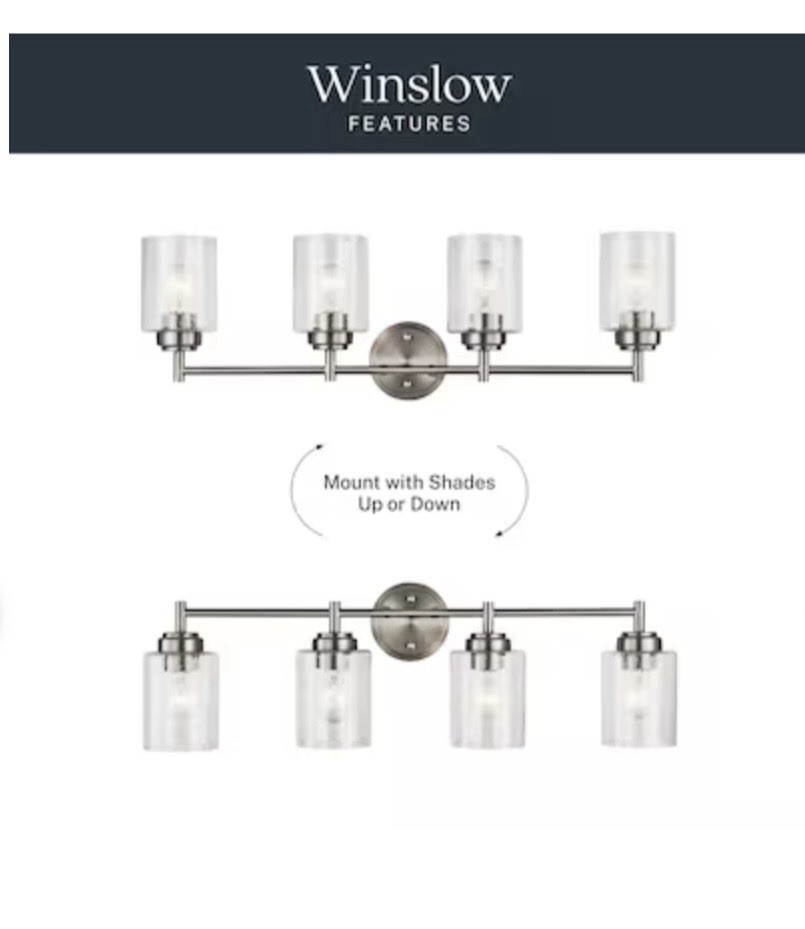 KICHLER Winslow 30 in. 4-Light Brushed Nickel Contemporary Bathroom Vanity Light