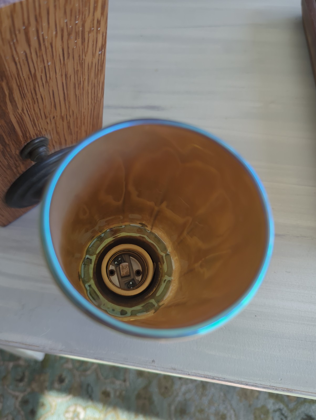 Vintage Style Green/Gold Wall Sconce, Antique Bronze, Wall Lamp, Originally $434