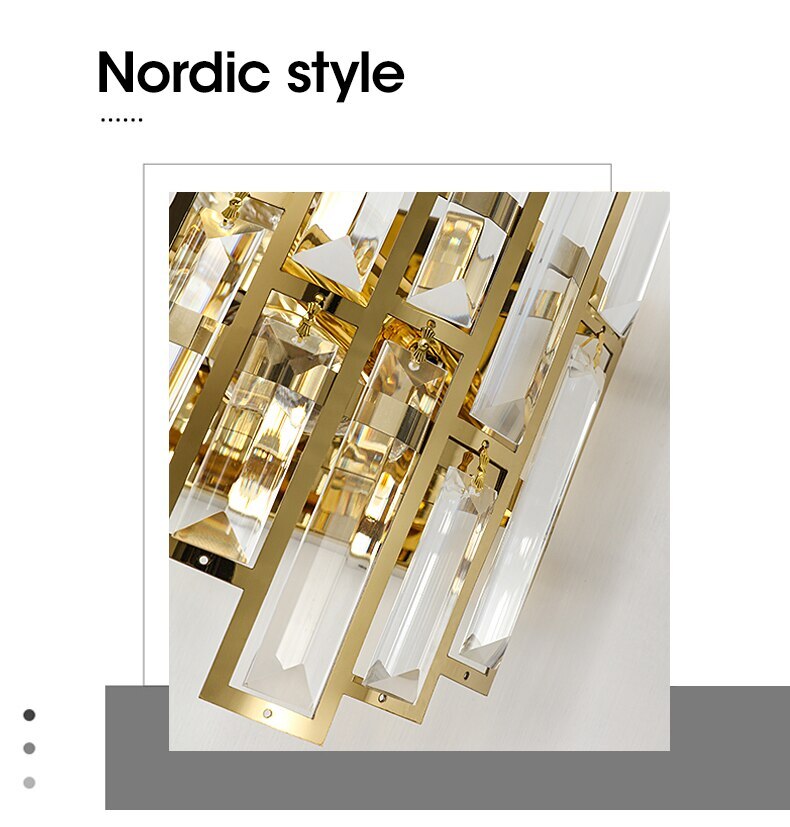 Modern LED Wall Lamp Luxury Crystal Creative Bedroom Study Staircase Lighting
