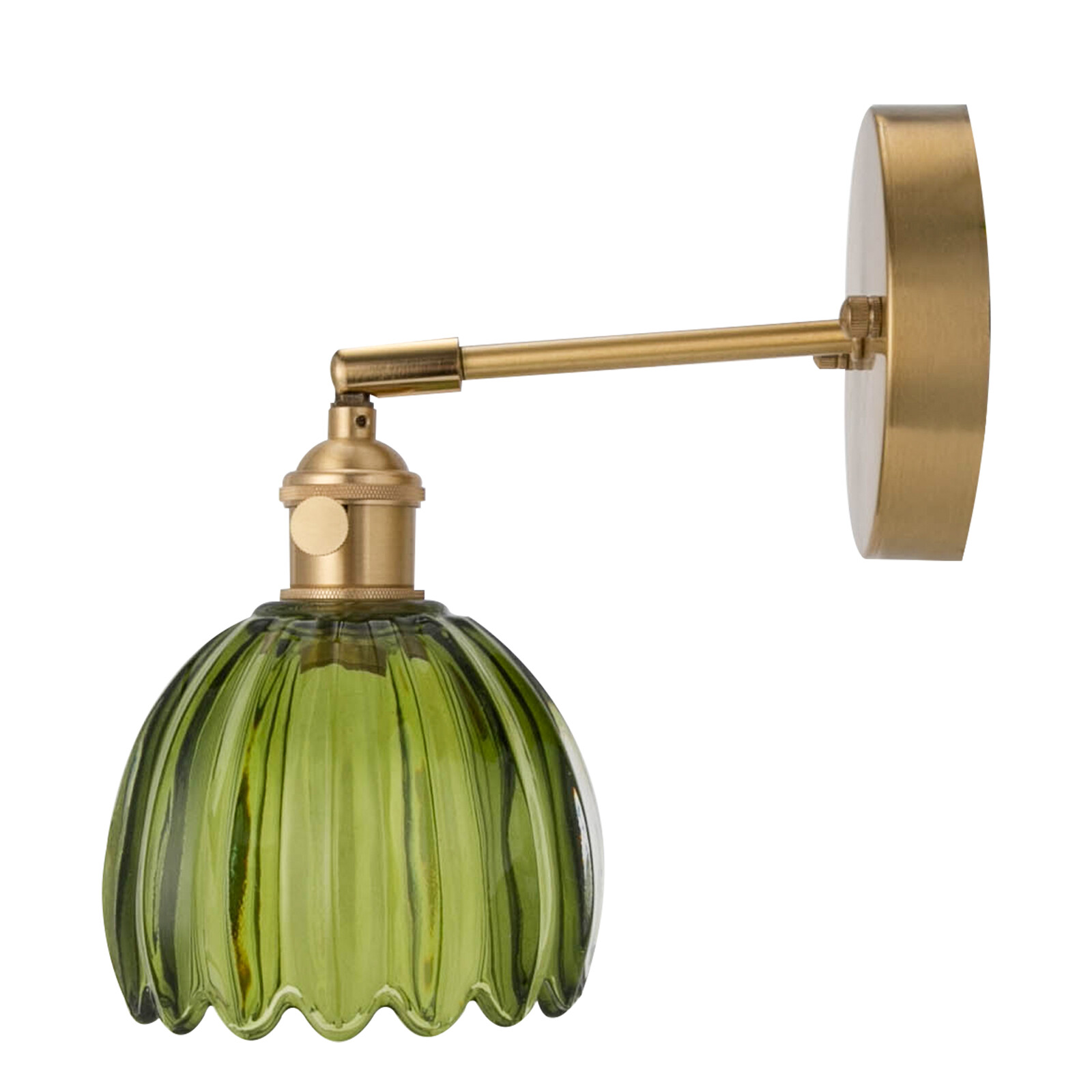 Nordic Green Metal Bedroom Wall Lamp Flower Glass Shape Wall Sconce Light USA