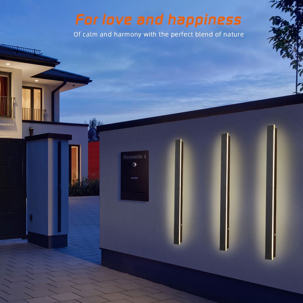 LED Wall Light Sconce Waterproof Outdoor Modern Long Strip Lamp Exterior Light