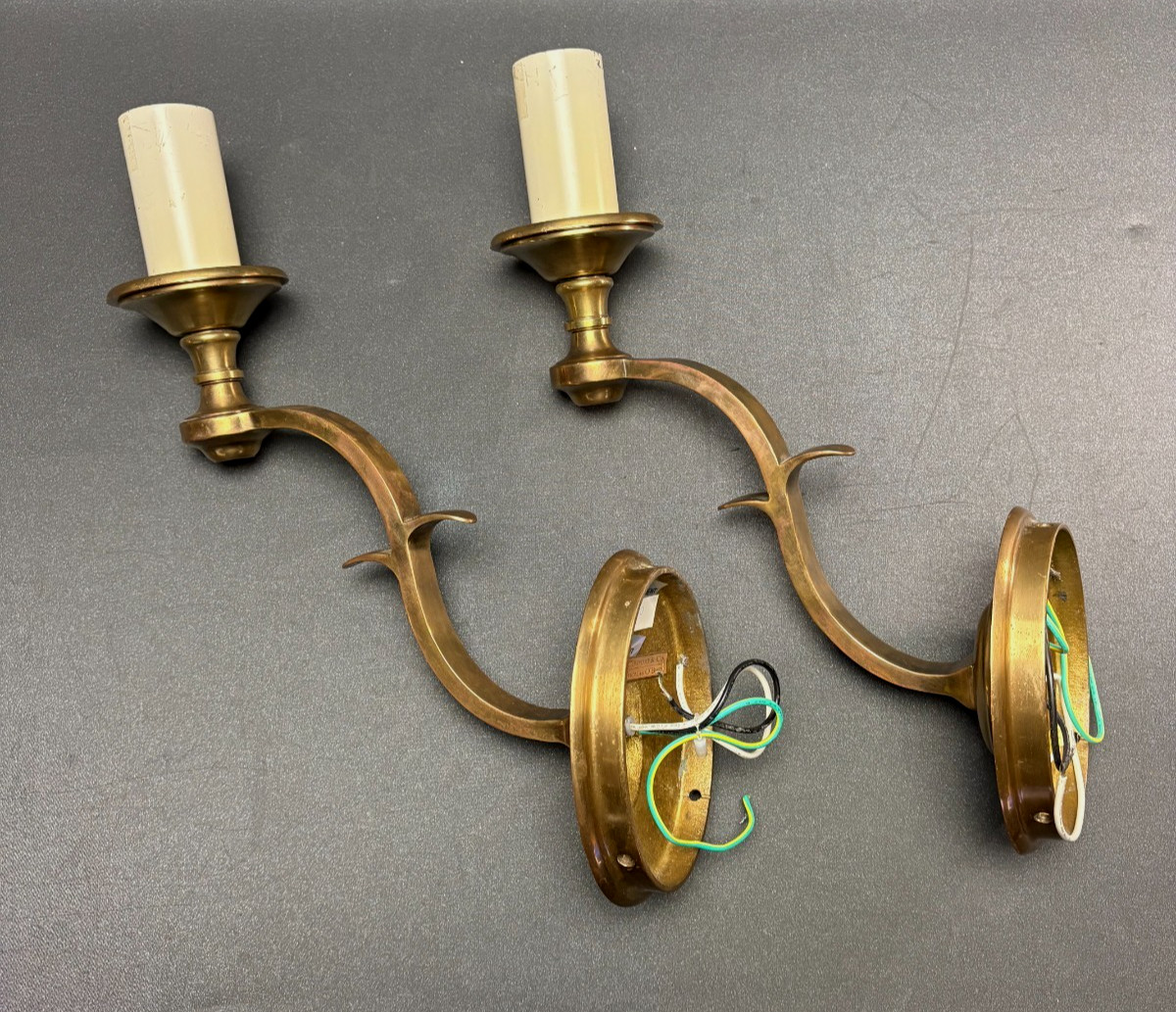 Pair of Channing Visual Comfort Sconces Hand Rubbed Antique Brass