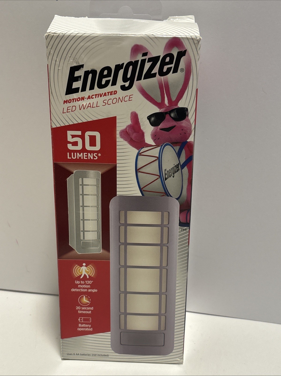 Energizer 50lm Battery Operated LED Sconce Motion Sensing White Open Box
