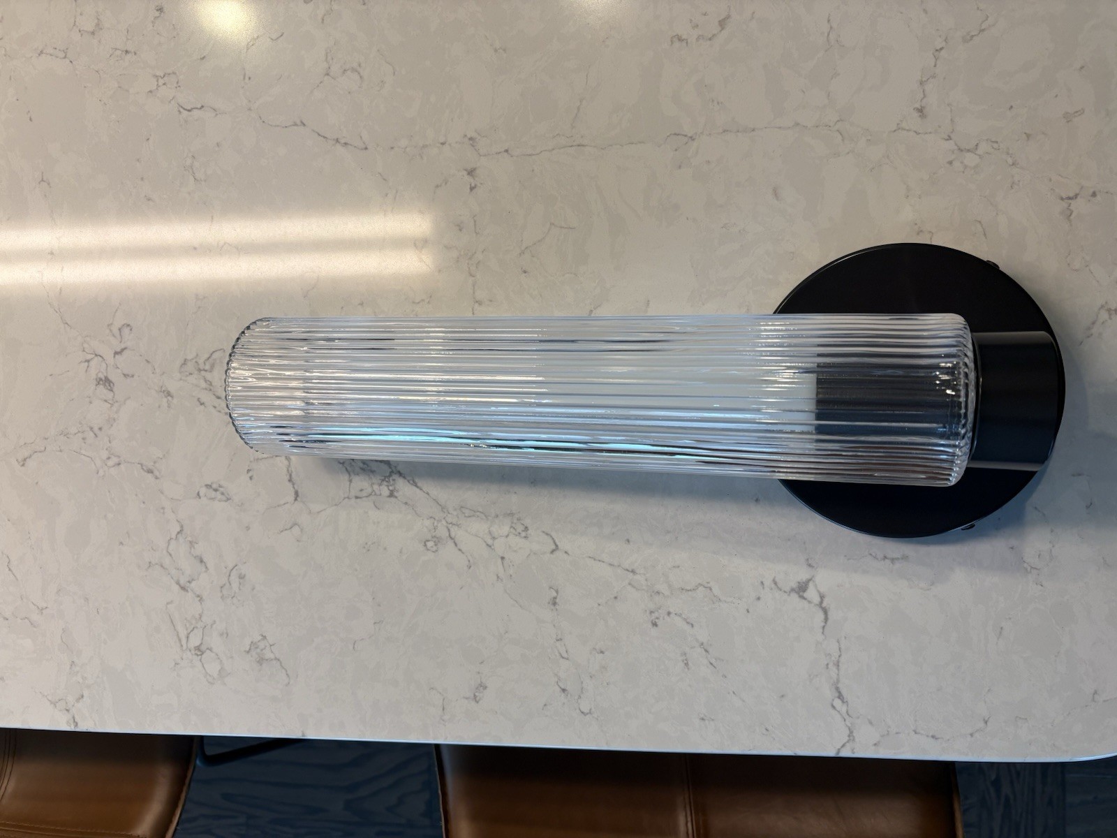 Nice! West Elm Weston Fluted Indoor/Outdoor Clear glass Wall Sconce