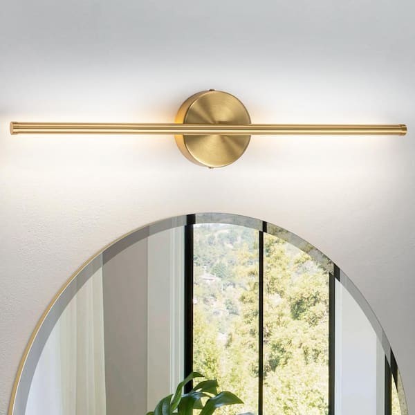 RRTYO Byers 23.6 in. 1-Light Gold Modern Linear 3000K Warm Light LED