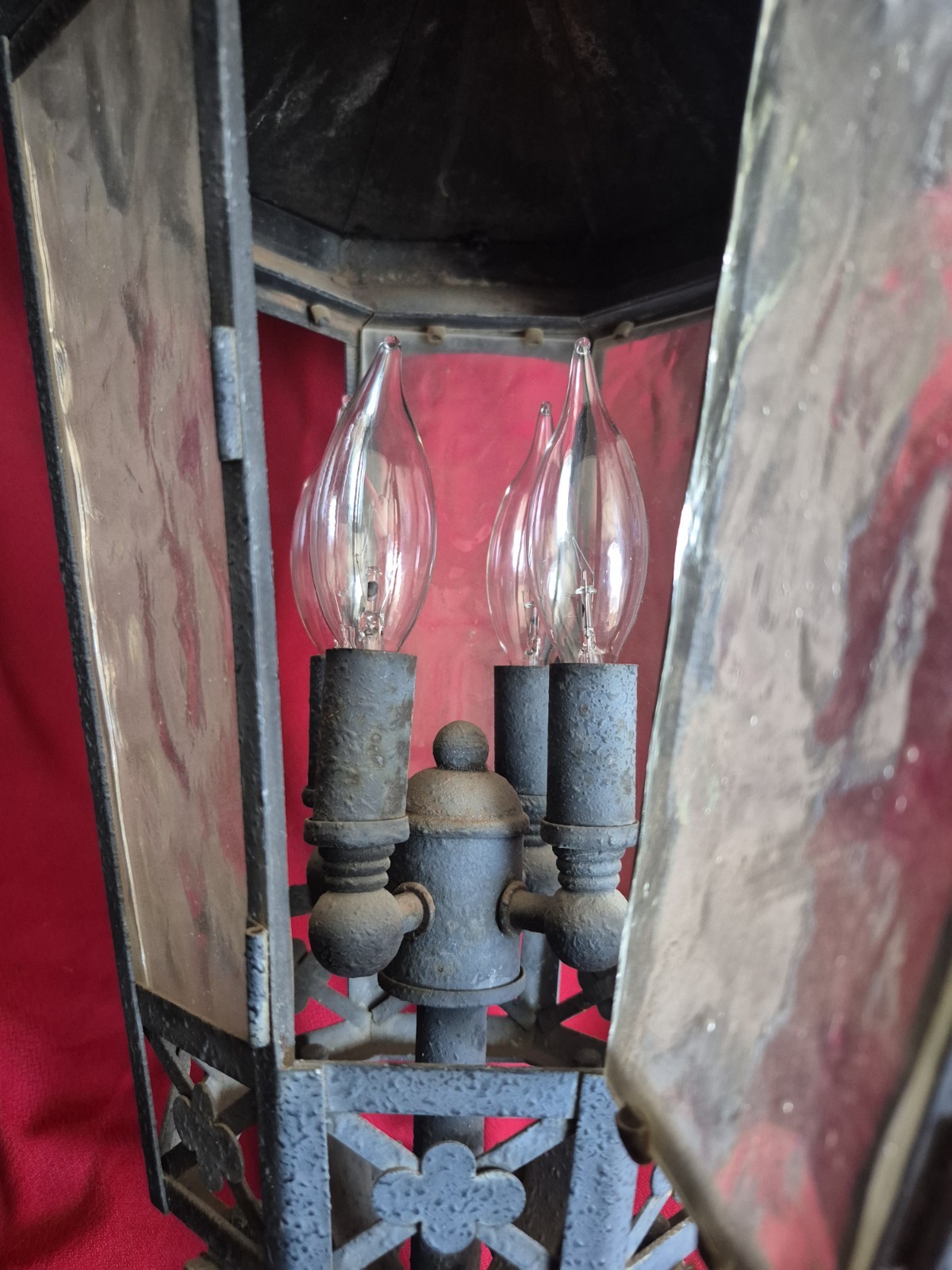 Exterior French Style Wrought Iron 35 in. Wall Sconce