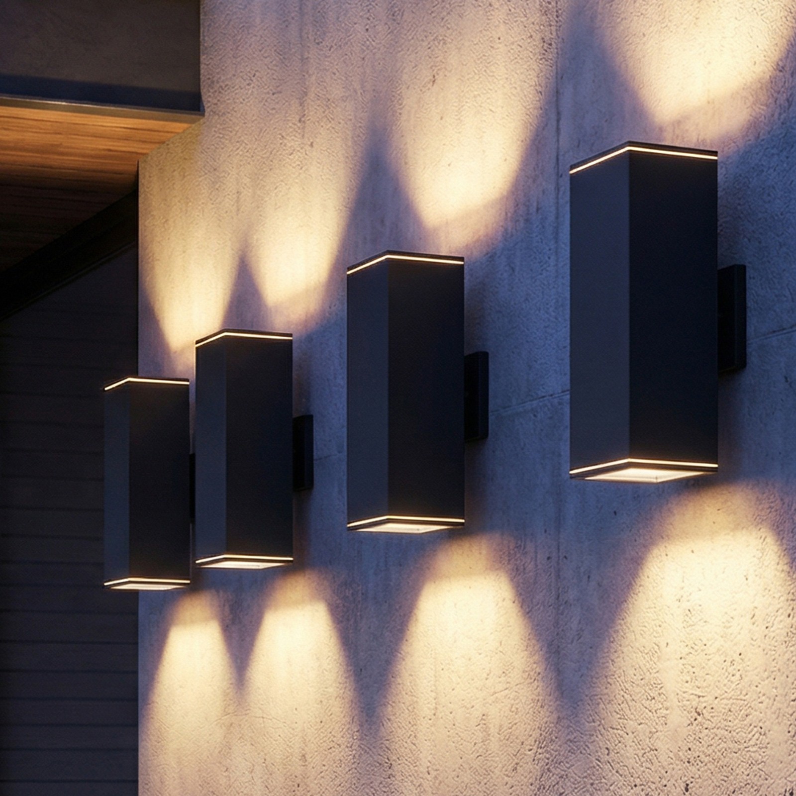 4 Pack 12″ Outdoor Wall Lamp Up Down Light Waterproof Exterior Sconce Fixture UL