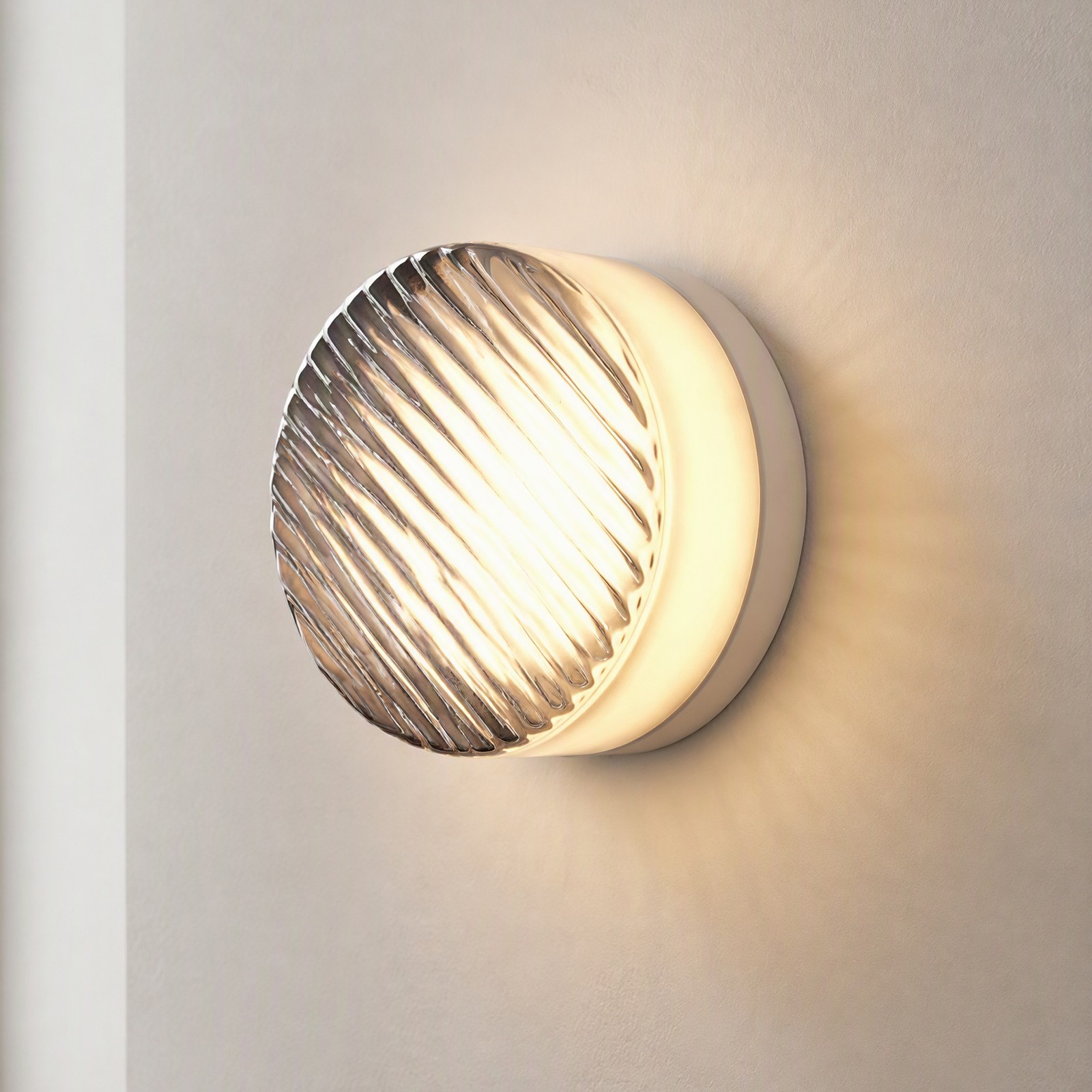 5 in Modern Smoky Gray Ripples Glass LED Indoor Wall Light Thick Sconce Fixture