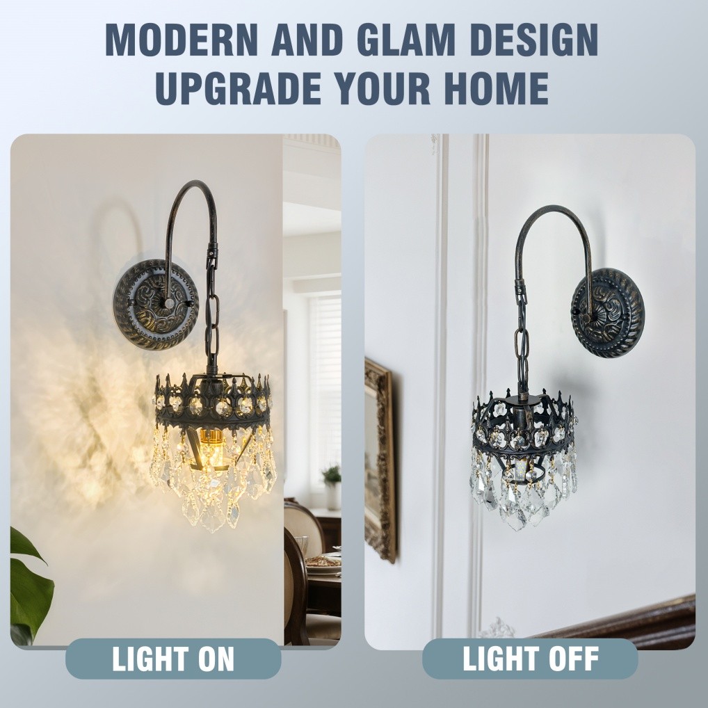 Vintage Wall Lights Black Wall Lamp Home Glass Wall Sconce Premium Wall Lighting