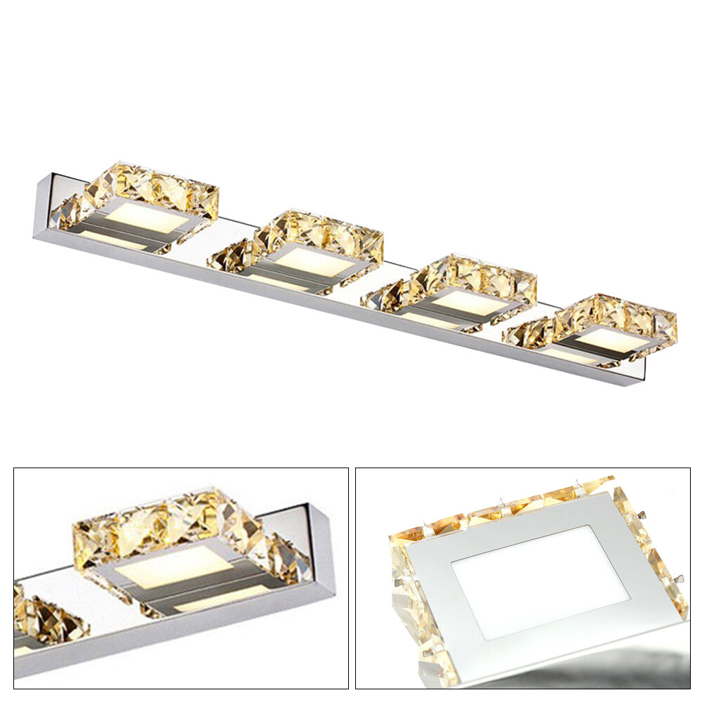 LED Crystal Front Mirror Toilet Wall Lamp Make-up Vanity Light Bathroom Modern