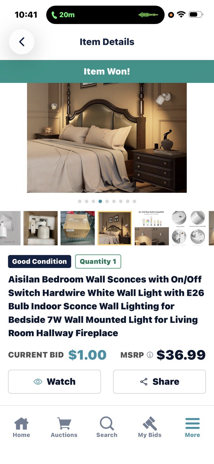 Aisilan Bedroom Wall Sconces with On/Off Switch Hardwire White Wall Light with E