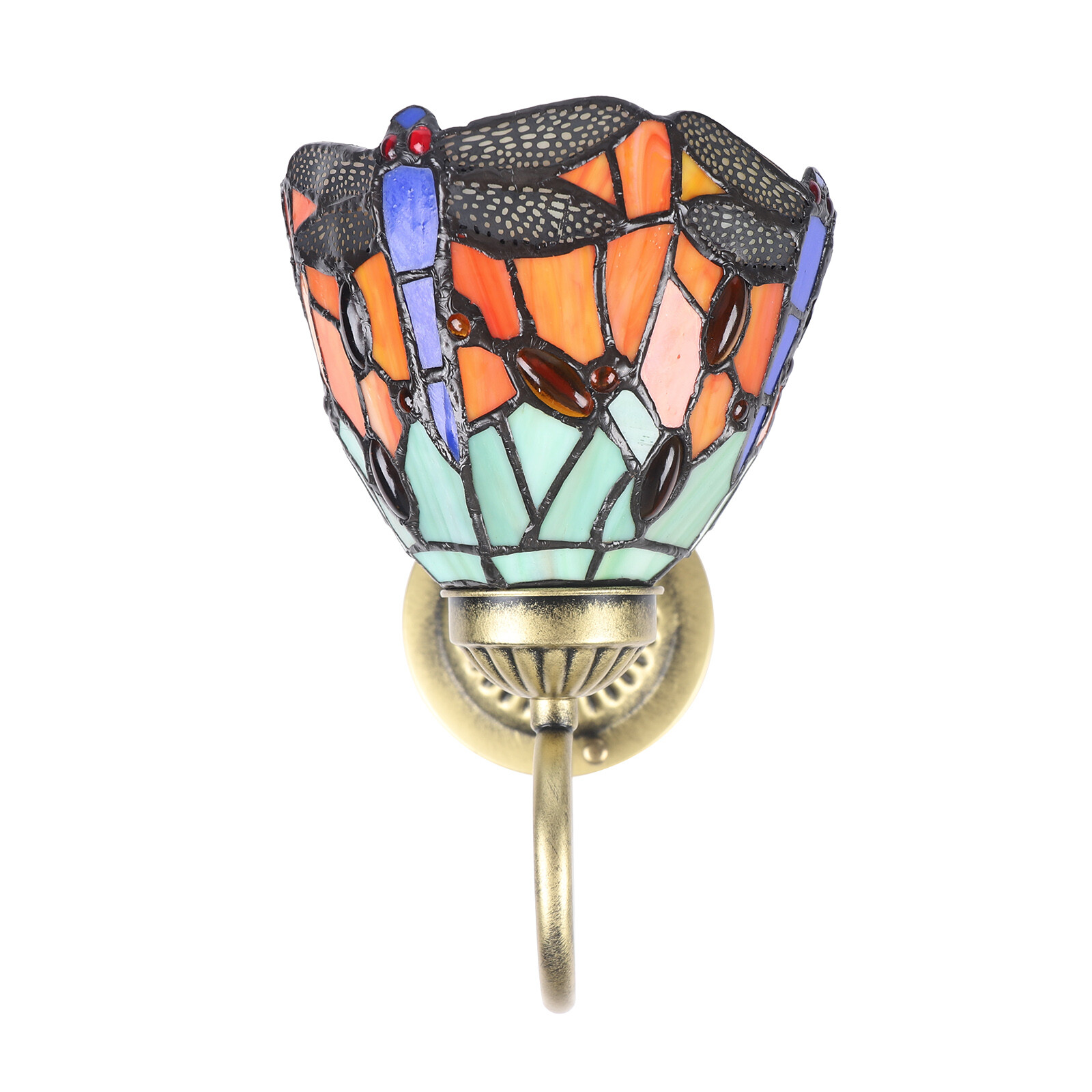 Sconce Vintage Baroque Wall Lamp Antique Stained Glass Wall Sconce 60W