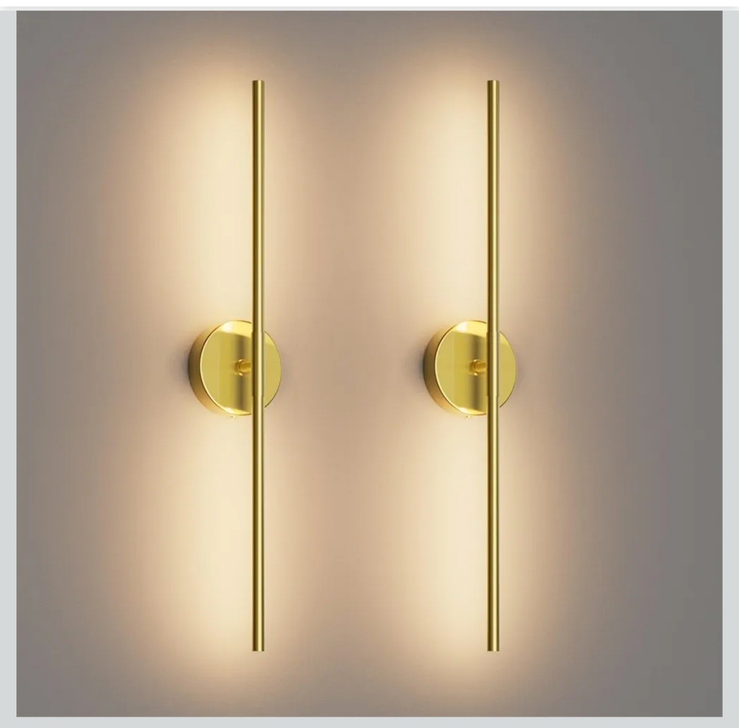28In Gold Wall Sconce, Vantiy Light 3000K LED (2 Pack)