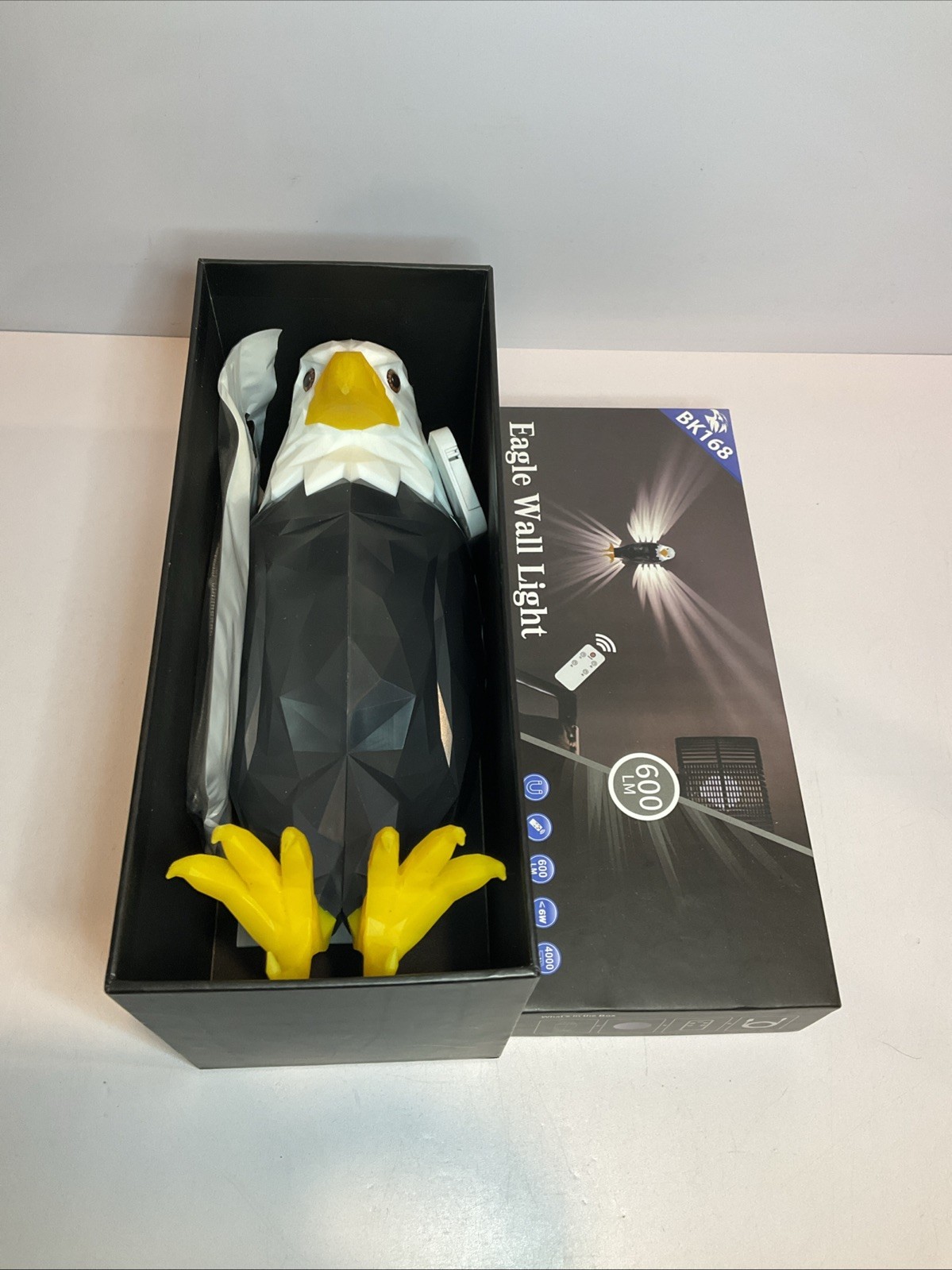 Bald American Eagle Wall Light with Remote Control Magnetic Wall Night Lamp