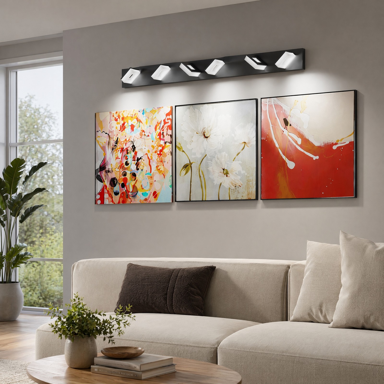 39» Vanity 6 Light LED Modern Bathroom Over Mirror Wall Sconce Black Fixture