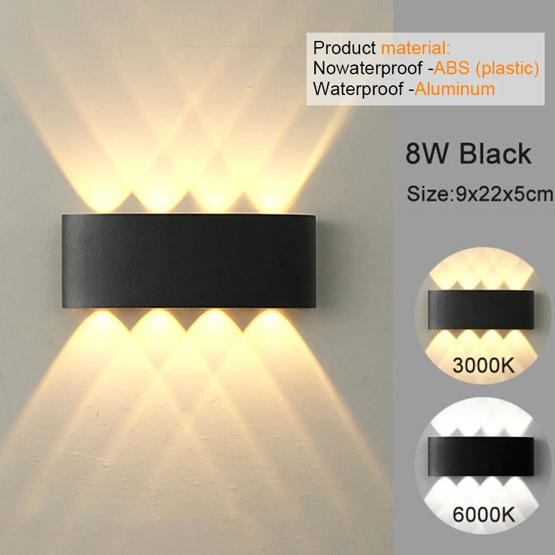 Up Down LED Wall Mount Sconces Modern White Indoor Outdoor Lights for Room Decor