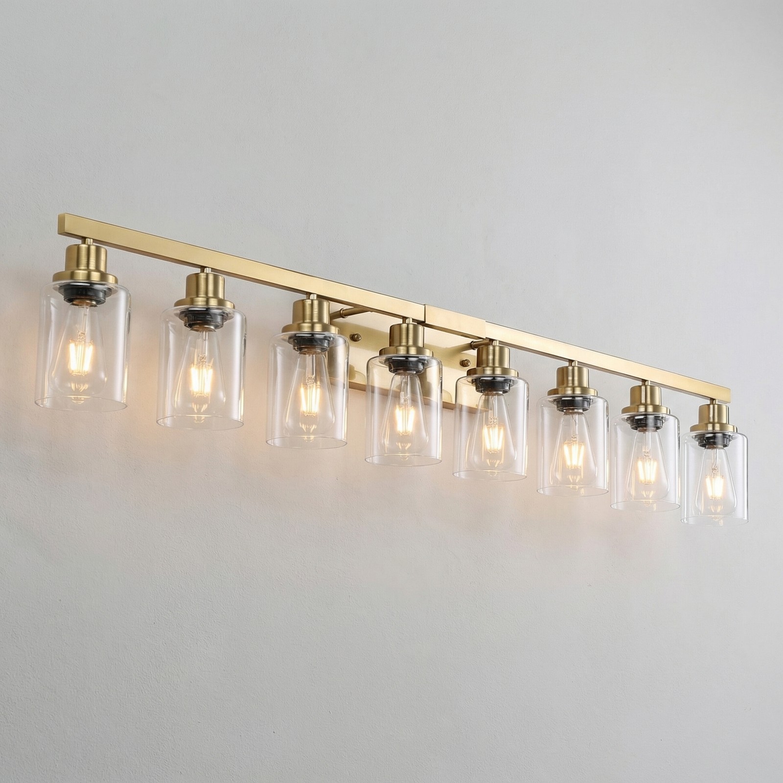 51» Vanity Light Gold Modern 8 Lights for Bathroom Mirror Wall Sconce Fixture