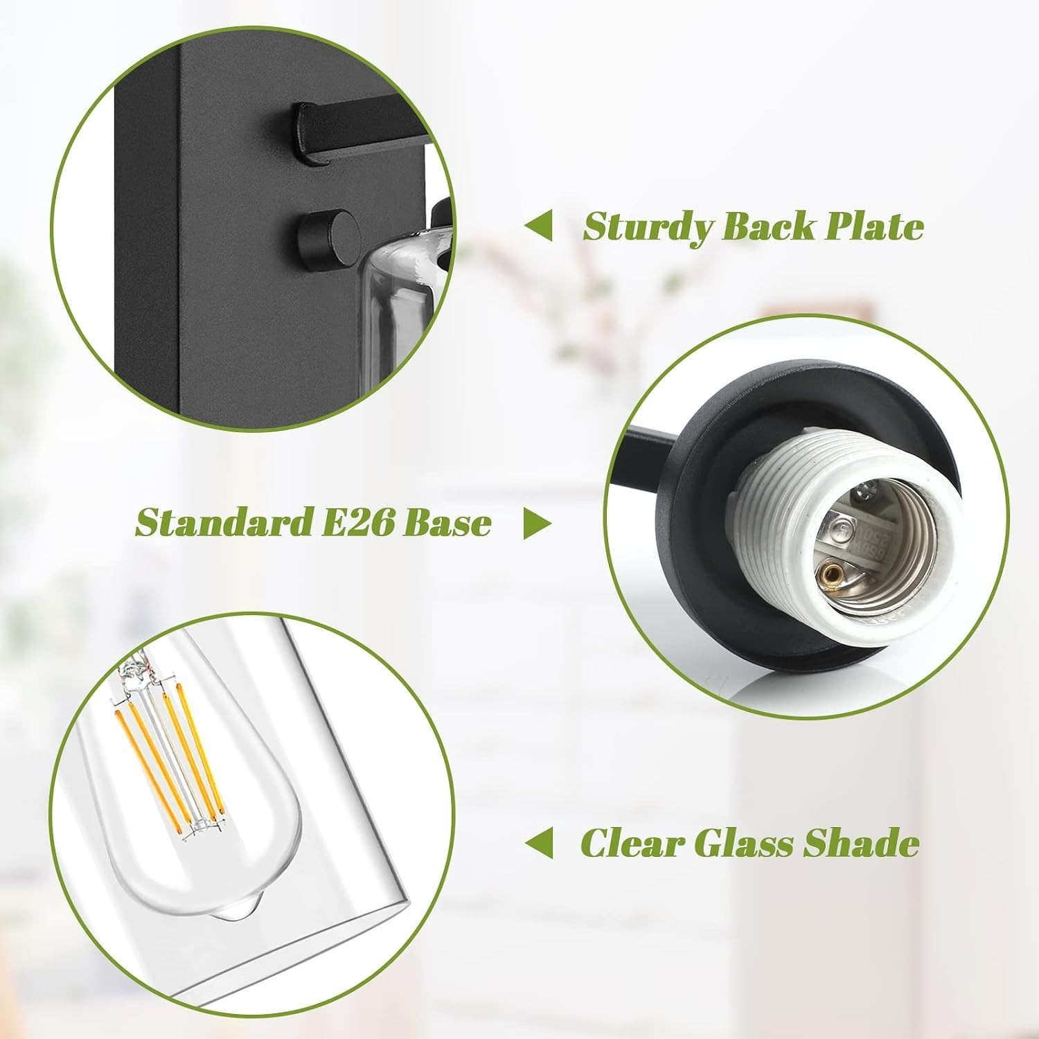 Wall Sconces Set of 2 Matte Black Modern Lighting Fixtures for Bathroom