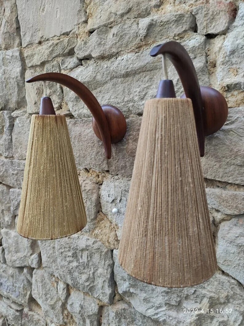 Teak Wood Lamp Mid Century Hanging Lamp pack of 1 home decor