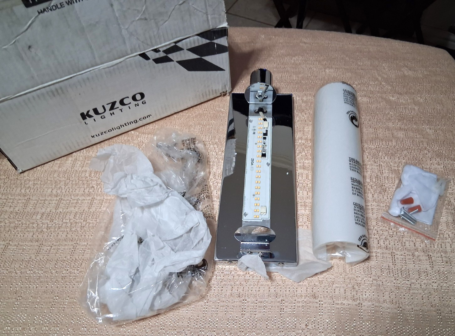 NEW KUZCO Lighting WS5013-CH LED 10W LED Wall Sconce CHROME FINISH in the box