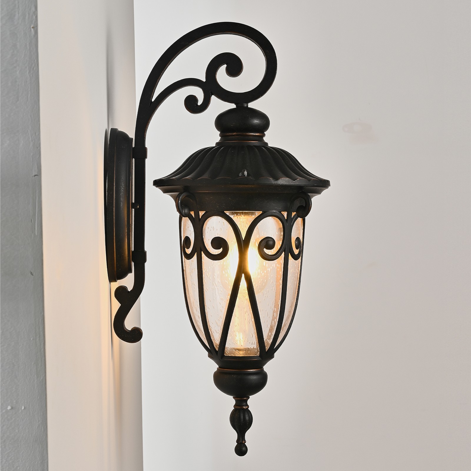 23″ Vintage Outdoor Wall Light Bubble Glass Sconce IP65 Antique Porch Fixture UL
