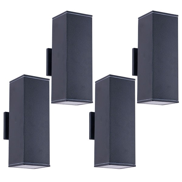4 Pack 12″ Outdoor Wall Lamp Up Down Light Waterproof Exterior Sconce Fixture UL