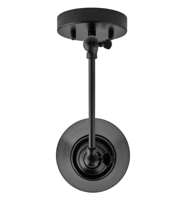 Hampton Bay 1-Light Black Plug-In/Hardwired Swing Arm Wall Lamp with 6 ft. Cord