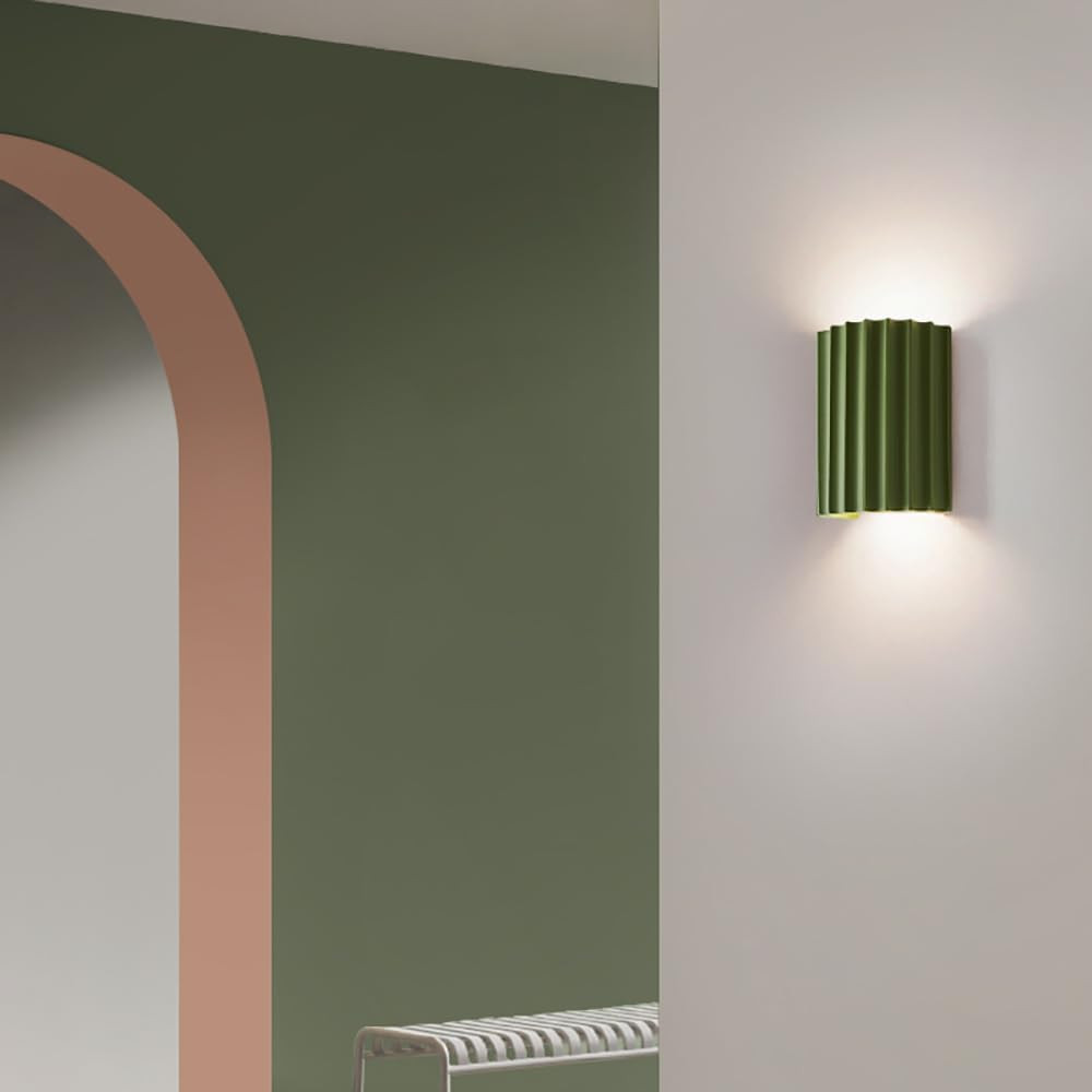 Stylish Green Cylinder Wall Sconce – Modern Up & Down Light for Hallway