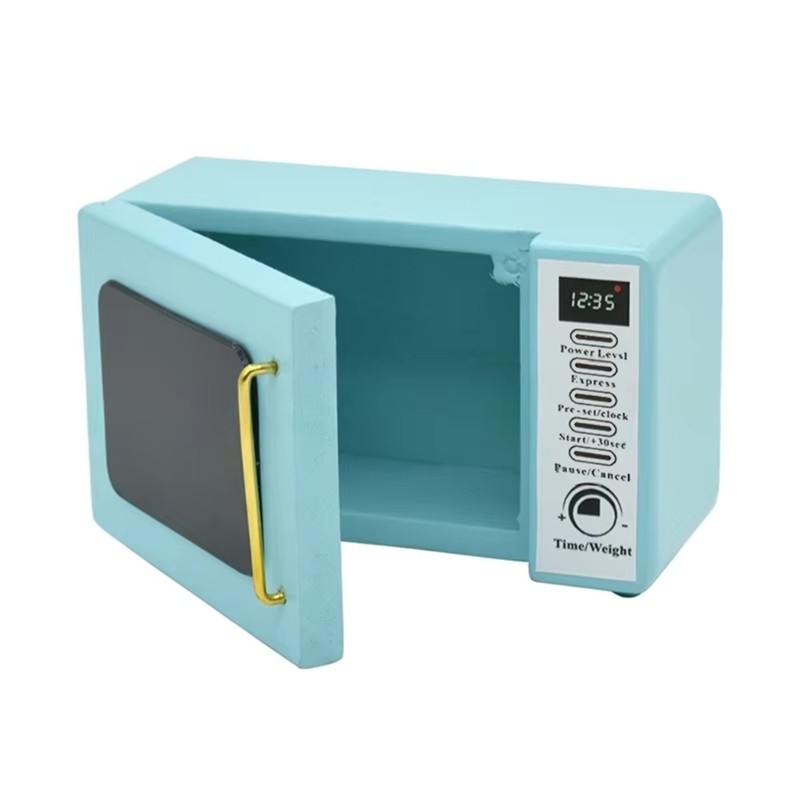 Realistic 1:12 Scale Miniature Microwave Oven Model for Dollhouses Enthusiasts