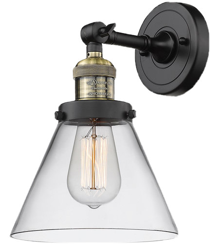 Innovations 8 inch Sconce Wall Light in Clear Glass , Black Antique Brass