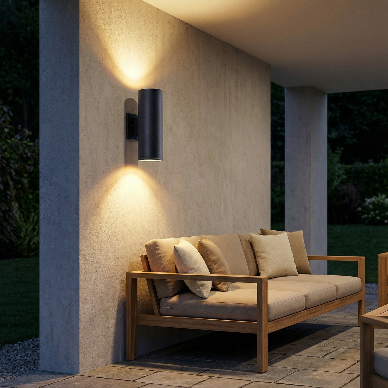 2 Pack 12″ Outdoor Porch Wall Light Aluminum Cylinder Sconce Waterproof Fixture