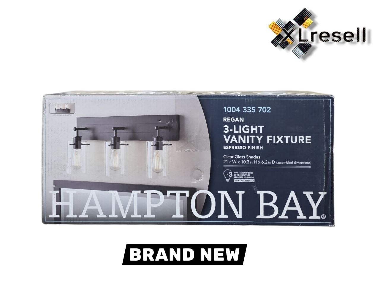 Hampton Bay Regan 21″ 3-Light Espresso Bronze Bathroom Vanity Light Clear Glass